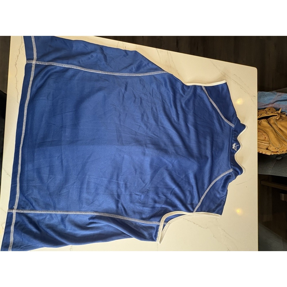 TGW 1/4 Zip Pullover Vest Mens XL Blue White Sleeveless Lightweight Golf Stretch - Picture 9 of 10